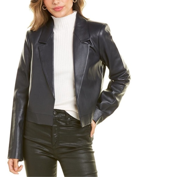 RtA Wynn Leather Cropped Blazer Jacket XXS